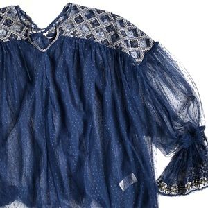 🎉🌹NWT Free People Top w/ Embroidered Detail